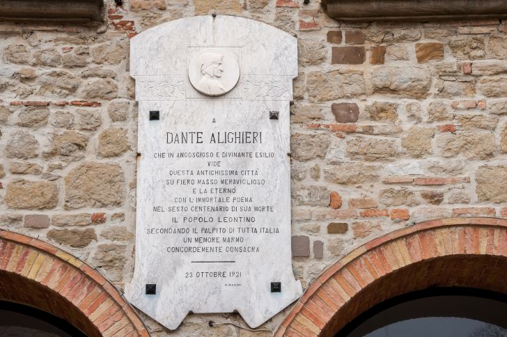 Dante Alighieri plaque in Italy. Dante Alighieri plaque in Italy.