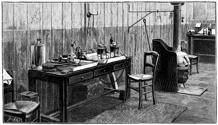 An illustration of Pierre and Marie Curie's laboratory. An illustration of Pierre and Marie Curie's laboratory.