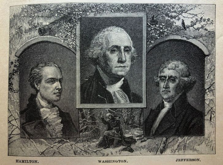 An illustration of Alexander Hamilton, George Washington, and Thomas Jefferson. An illustration of Alexander Hamilton, George Washington, and Thomas Jefferson.
