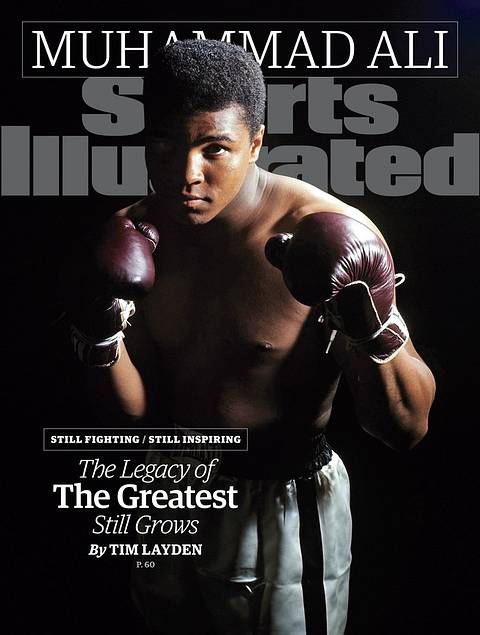 SI cover, October 5, 2015: "Muhammad Ali. Still fighting, still inspiring: The Legacy of the Greatest Still Grows." A young Ali, gloves raised, stands in dramatic light against a black background.