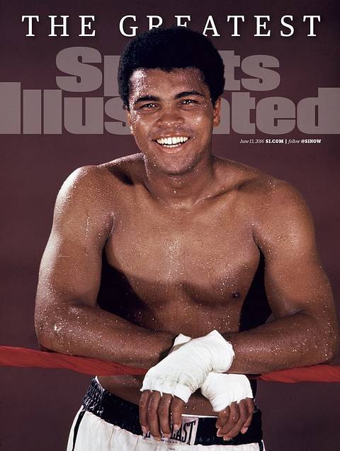 SI cover, June 13, 2016: "The Greatest." A young, smiling Ali, sweat on his skin and hands taped, leans on the ring ropes.