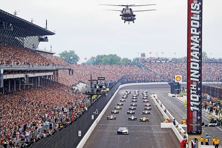 Curt Cignetti drives the pace car to lead the field during Indianapolis 500 in May.