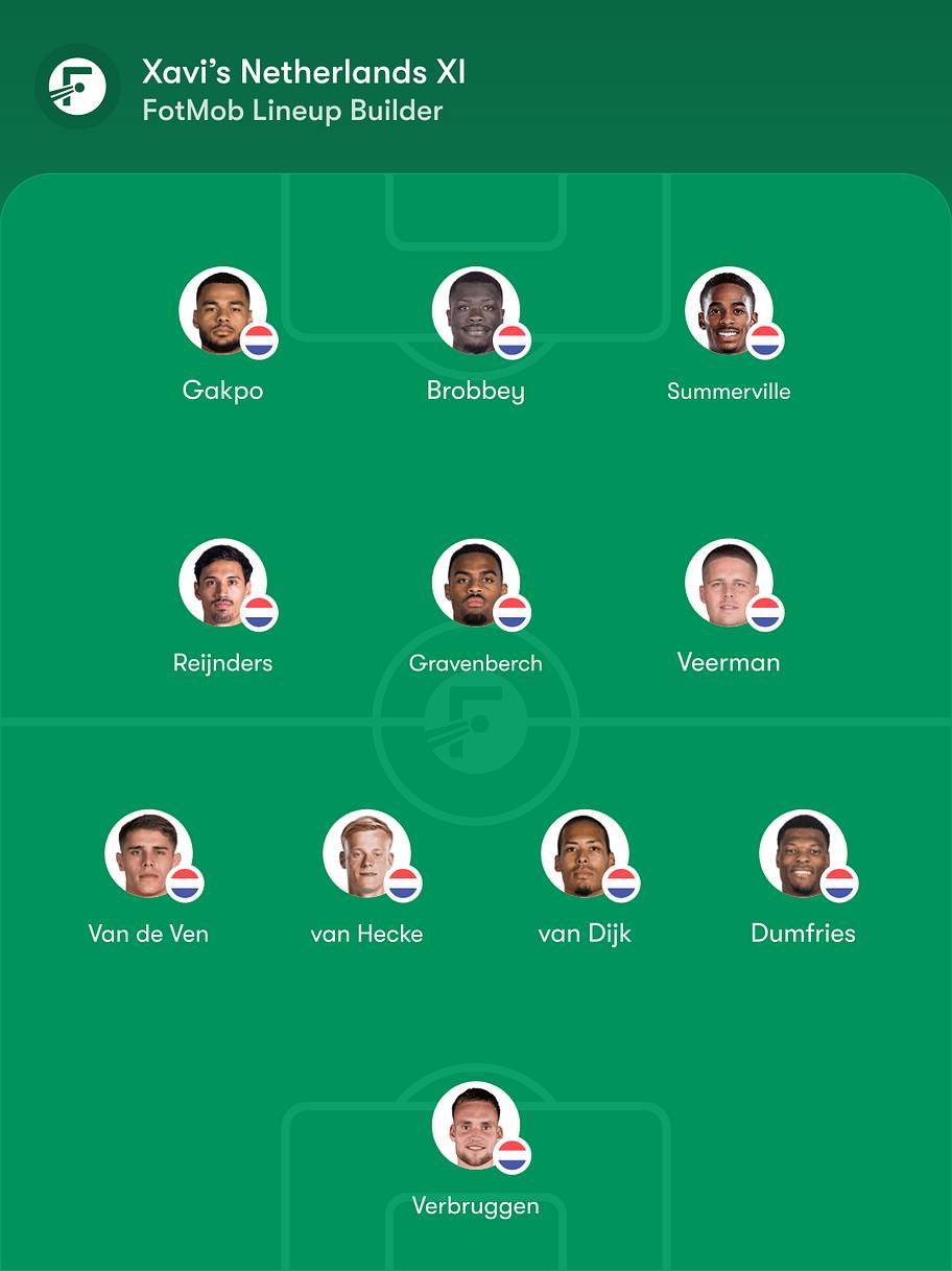 Xavi’s first Netherlands XI.