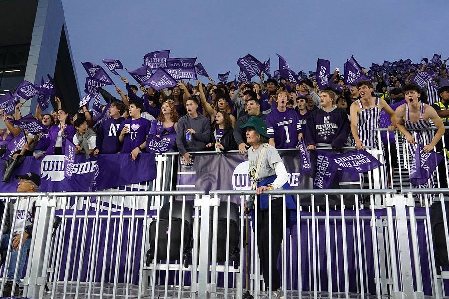 The Northwestern student section during the Wildcats’ game against Colorado at Northwestern Medicine Field at Martin Stadium.