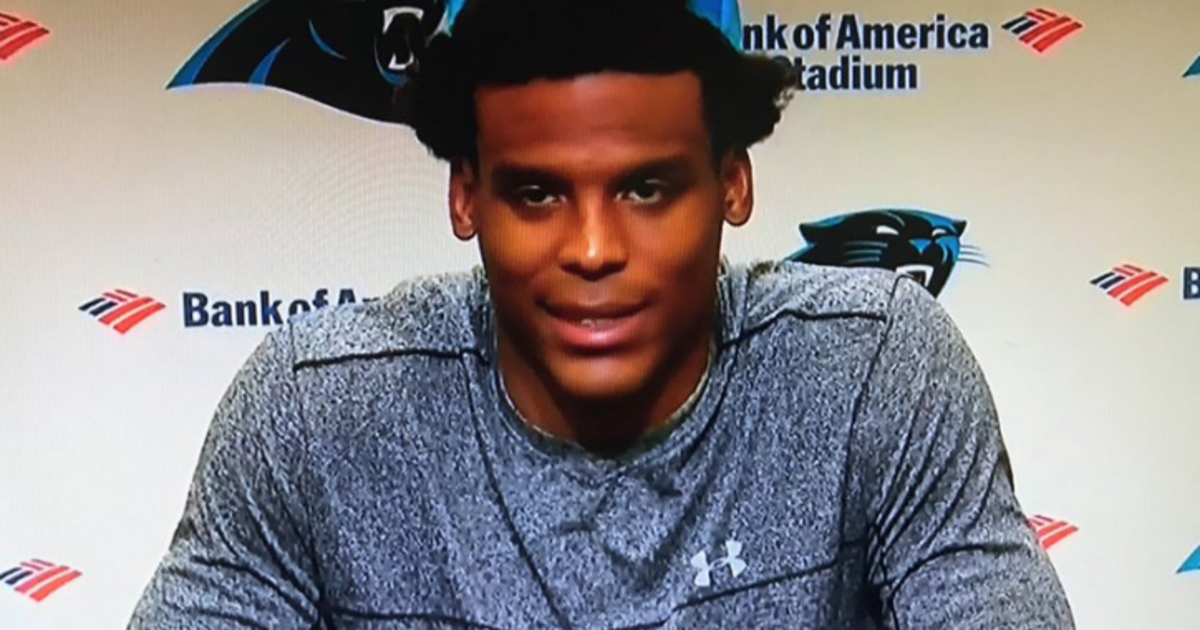 Cam Newton Cut Off the Brim of His Hat for a Presser and No One Knows Why | 12up