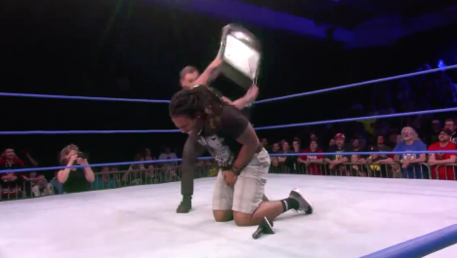VIDEO Watch DeAngelo Williams Get Blasted With Steel Chair in Wrestling Match 12up