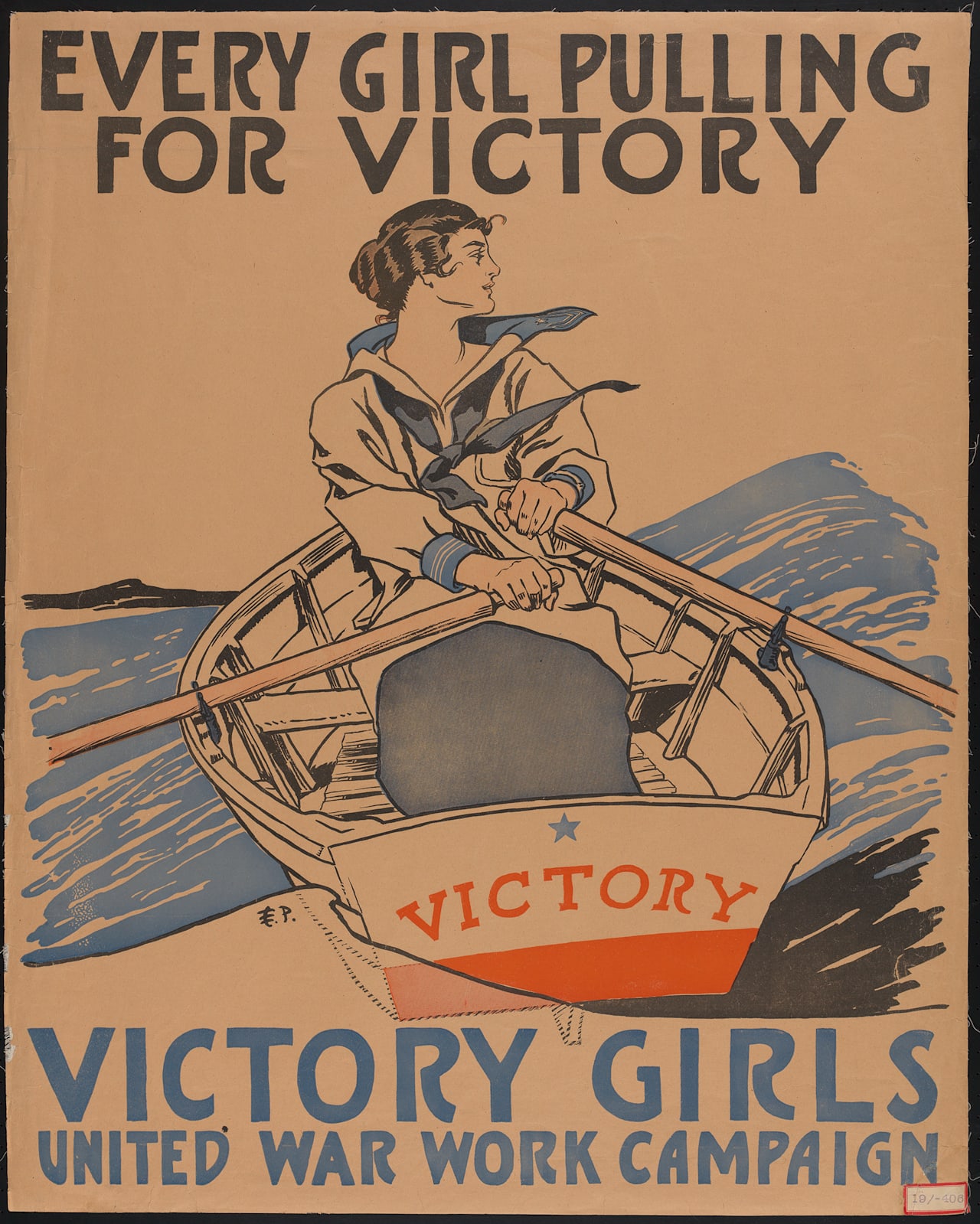 12. “EVERY GIRL PULLING FOR VICTORY” BY EDWARD PENFIELD, 1918