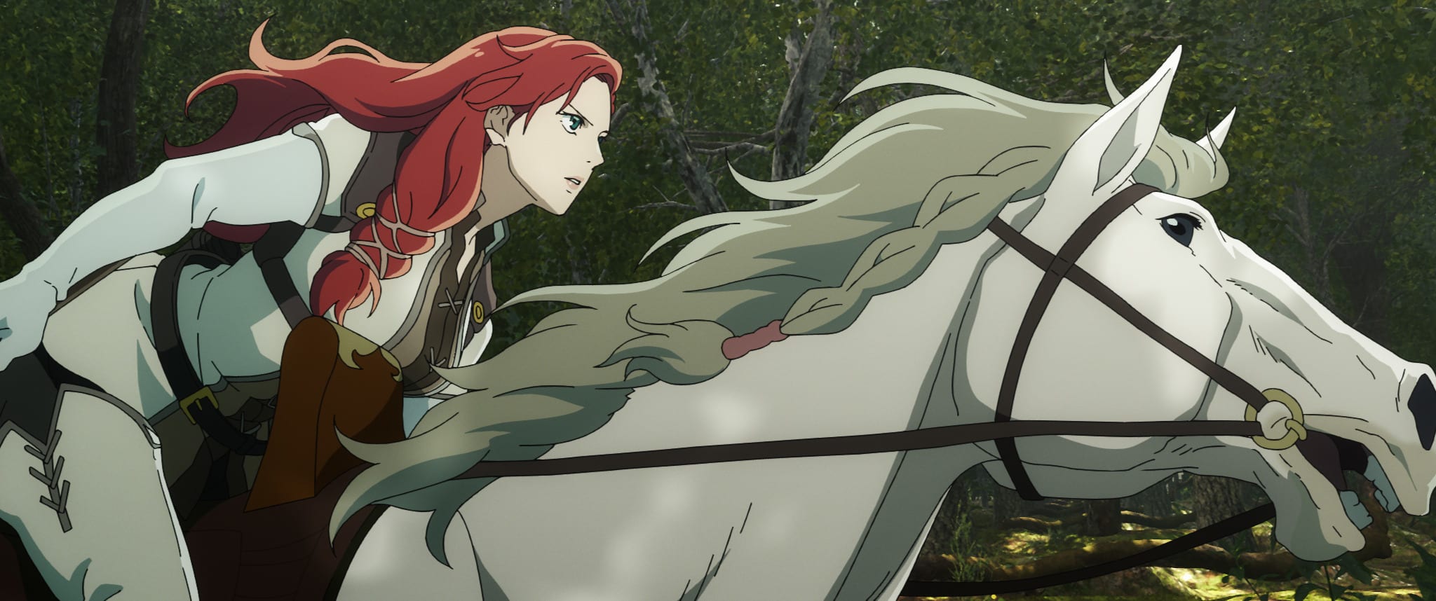 Hera riding a horse in The War of the Rohirrim.