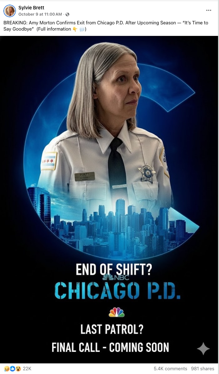 Viral social media post leave fans fearing Amy Morton is leaving Chicago PD Viral social media post leave fans fearing Amy Morton is leaving Chicago PD