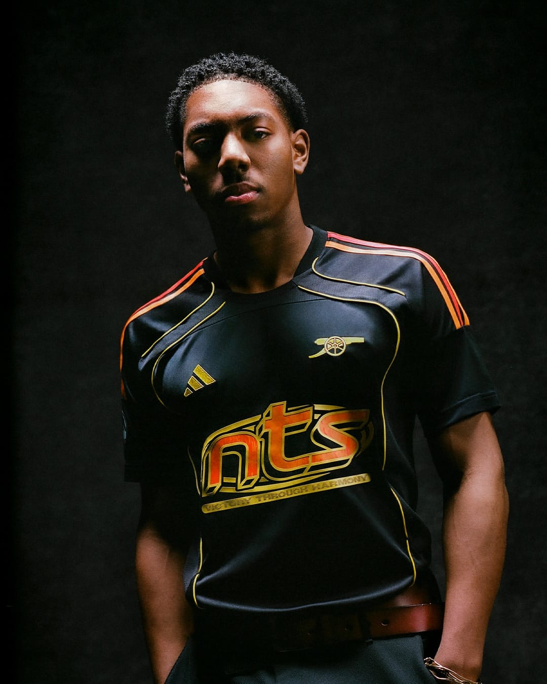 Myles Lewis-Skelly models Arsenal's collaboration with NTS.