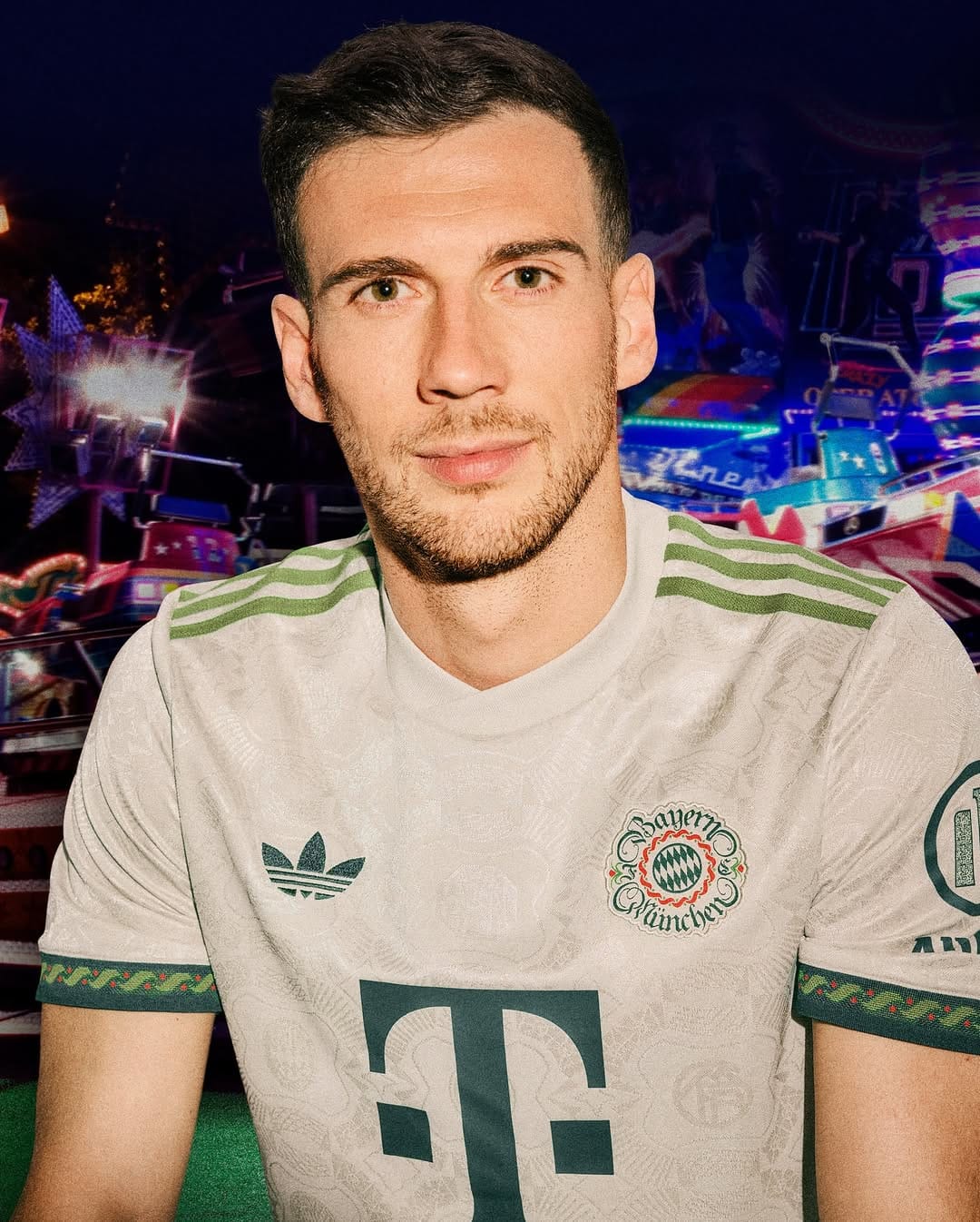 Leon Goretzka in Bayern's new Oktoberfest kit.