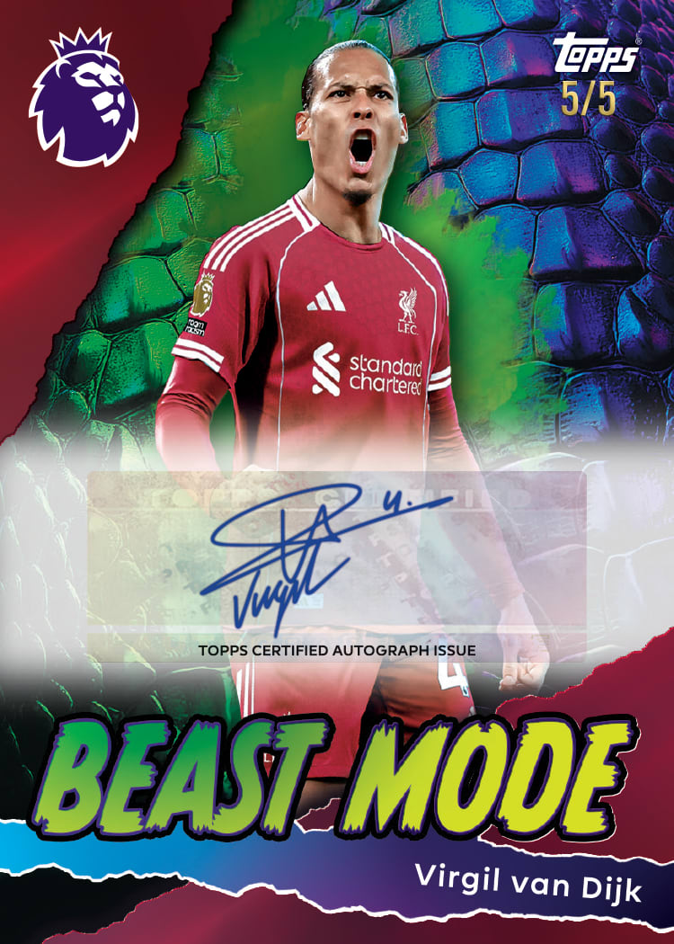 The Topps Beast Mode card perfectly suits Van Dijk.