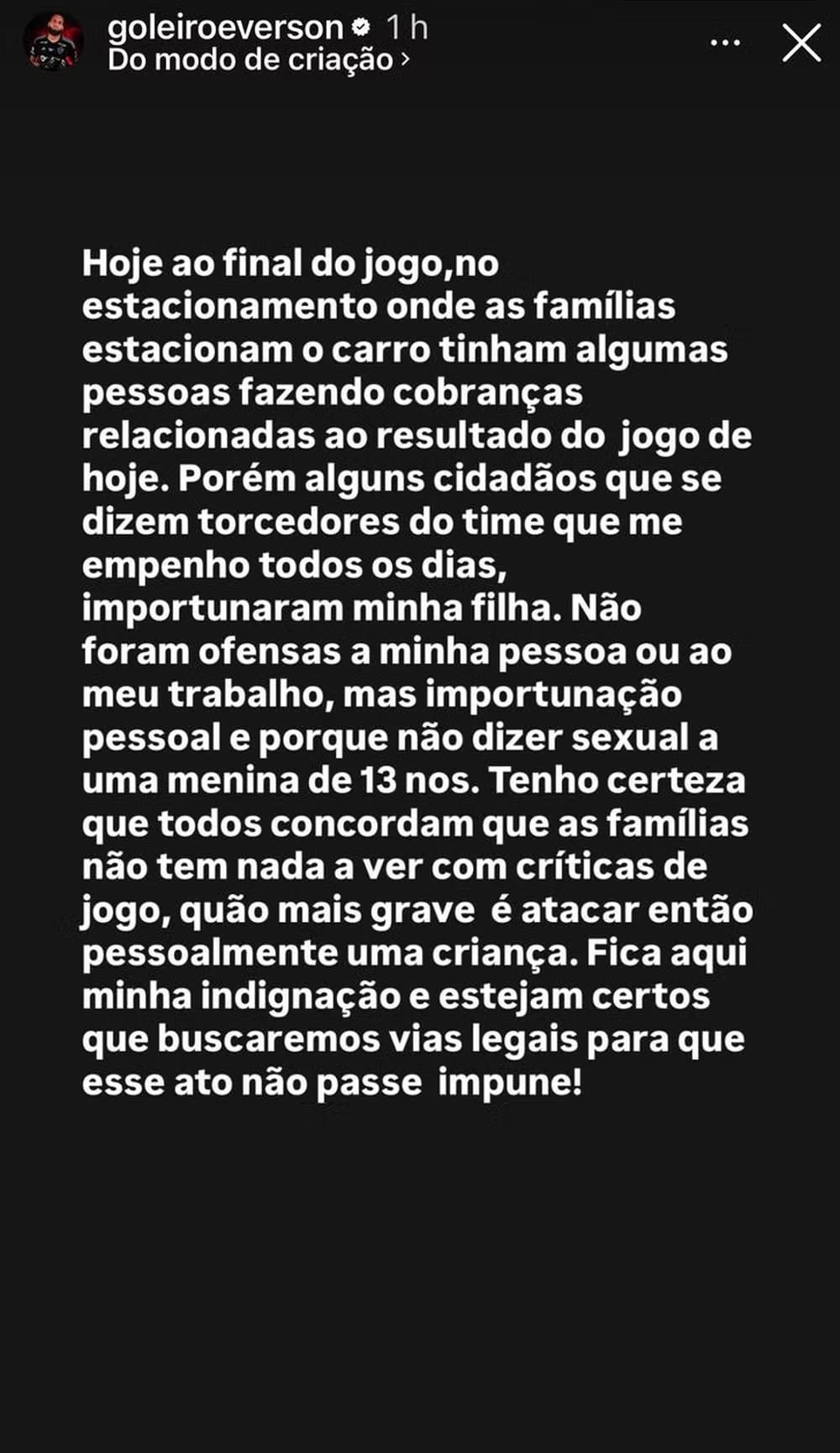 Manifestação de Everson