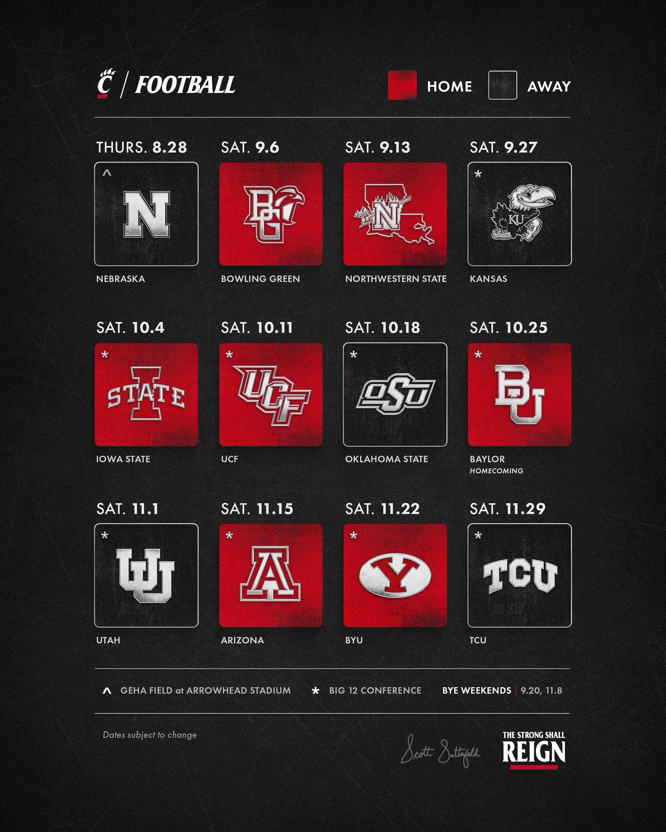 Cincinnati Bearcats Football Schedule