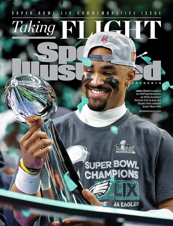 Former Alabama quarterback Jalen Hurts of the Philadelphia Eagles on the digital cover of Sports Illustrated