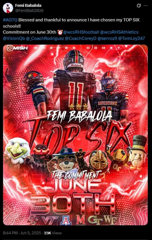 Femi Babalola Top Six Schools
