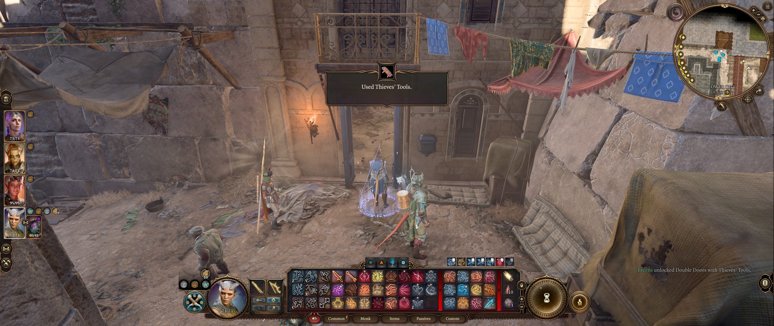 The front of a house down a narrow path in Baldur's Gate 3