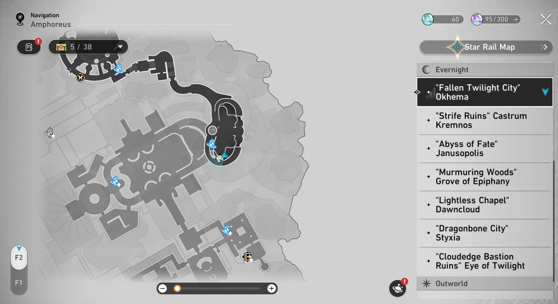 Honkai: Star Rail map screenshot.