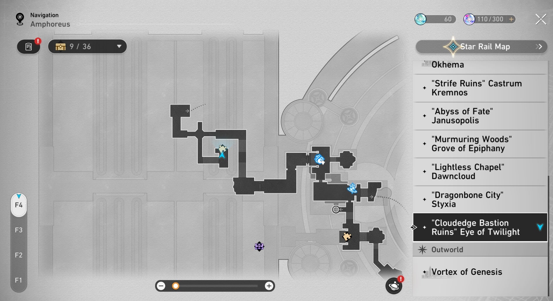 Honkai: Star Rail map.