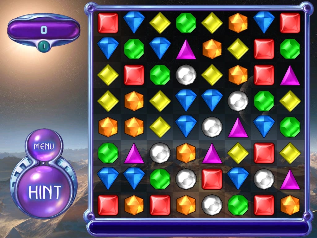 A grid of different colored gems.