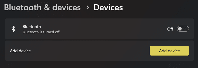 Bluetooth settings.