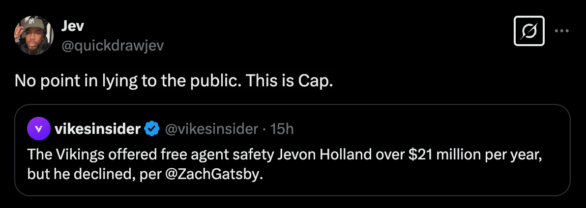 Jevon Hollands calls out "lie" about Minnesota Vikings offer