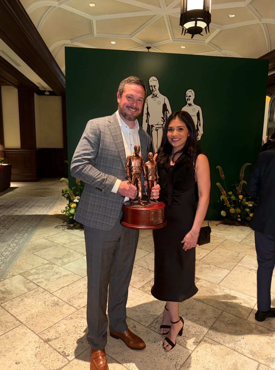 Oregon Ducks coach Dan Lanning and wife Sauphia beamed with pride and gratitude as he received the prestigious Stallings Awar