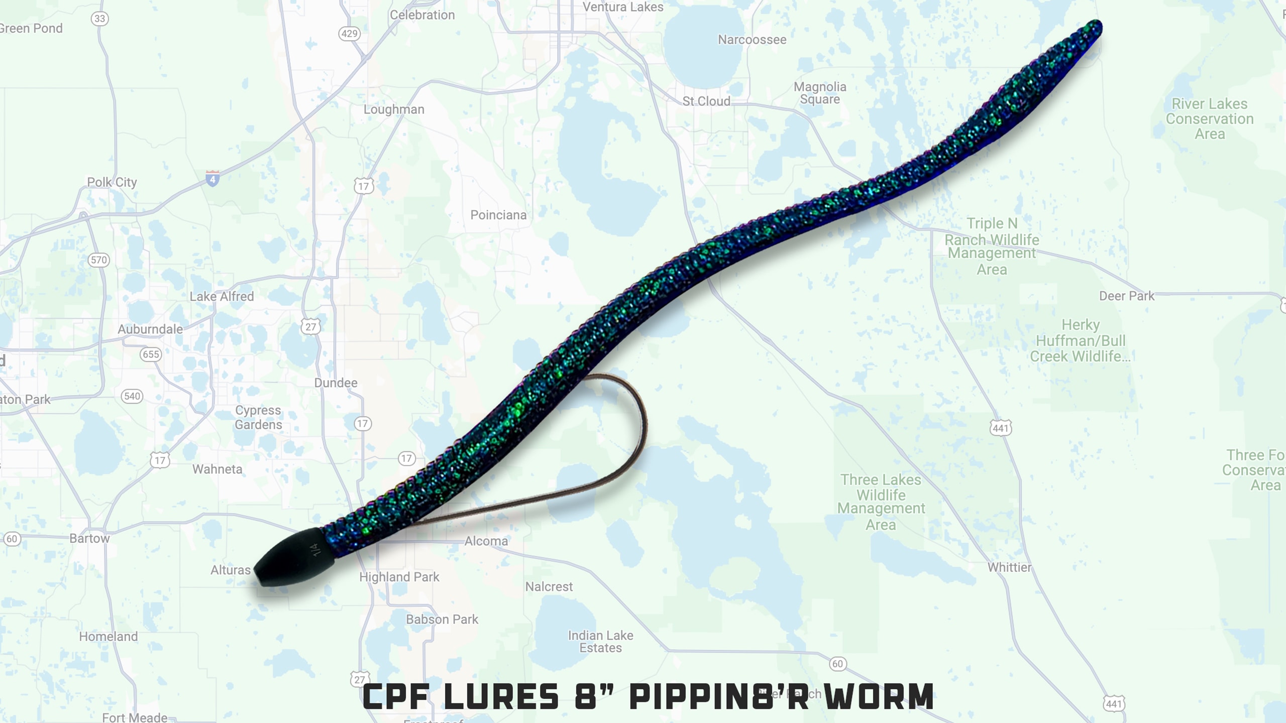The CPF Lures 8" Pippin8'r Magnum Finesse Worm | CPF Lures
