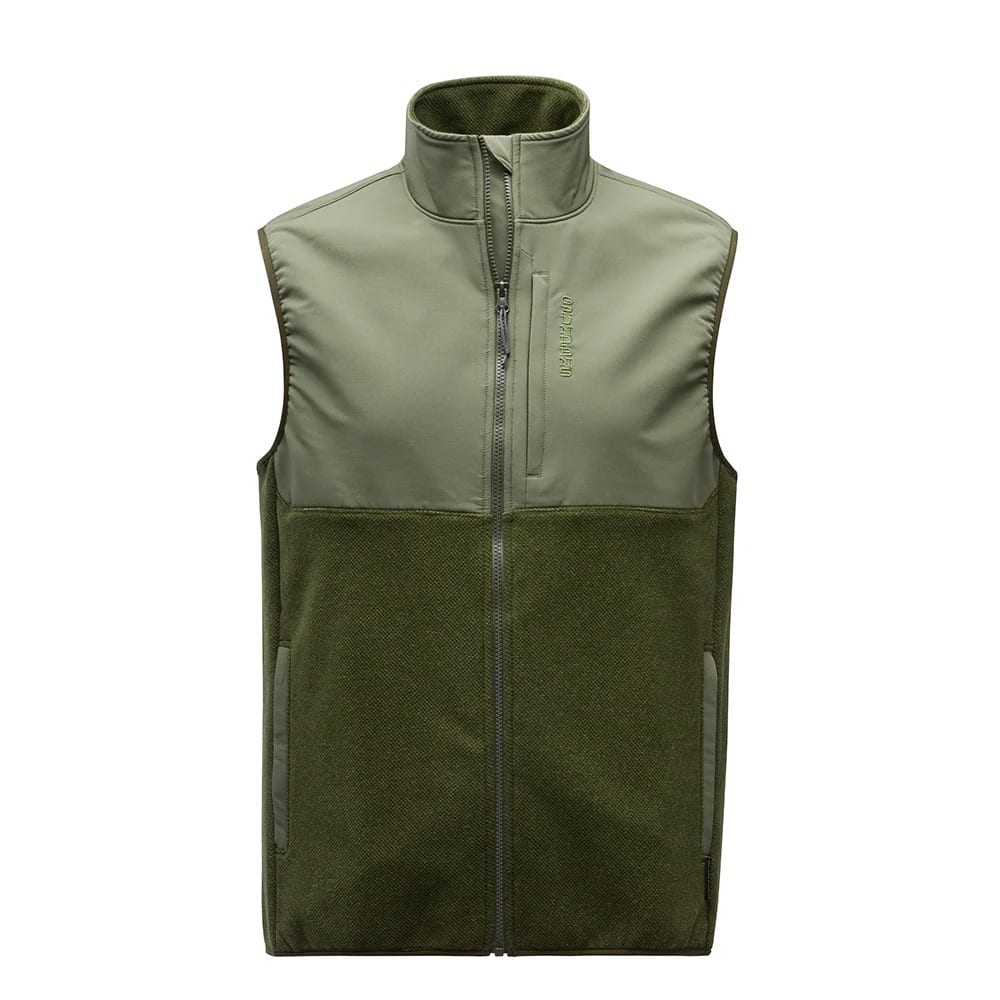 Best of fly fishing technical clothing. The Grundens Bering Fleece Vest in forest green. 