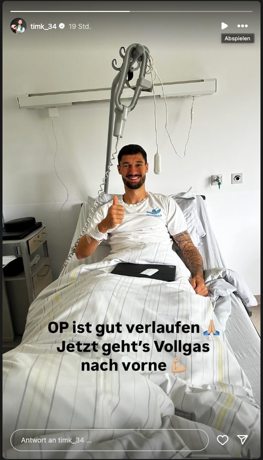 Tim Kleindienst meldet sich nach seiner OP