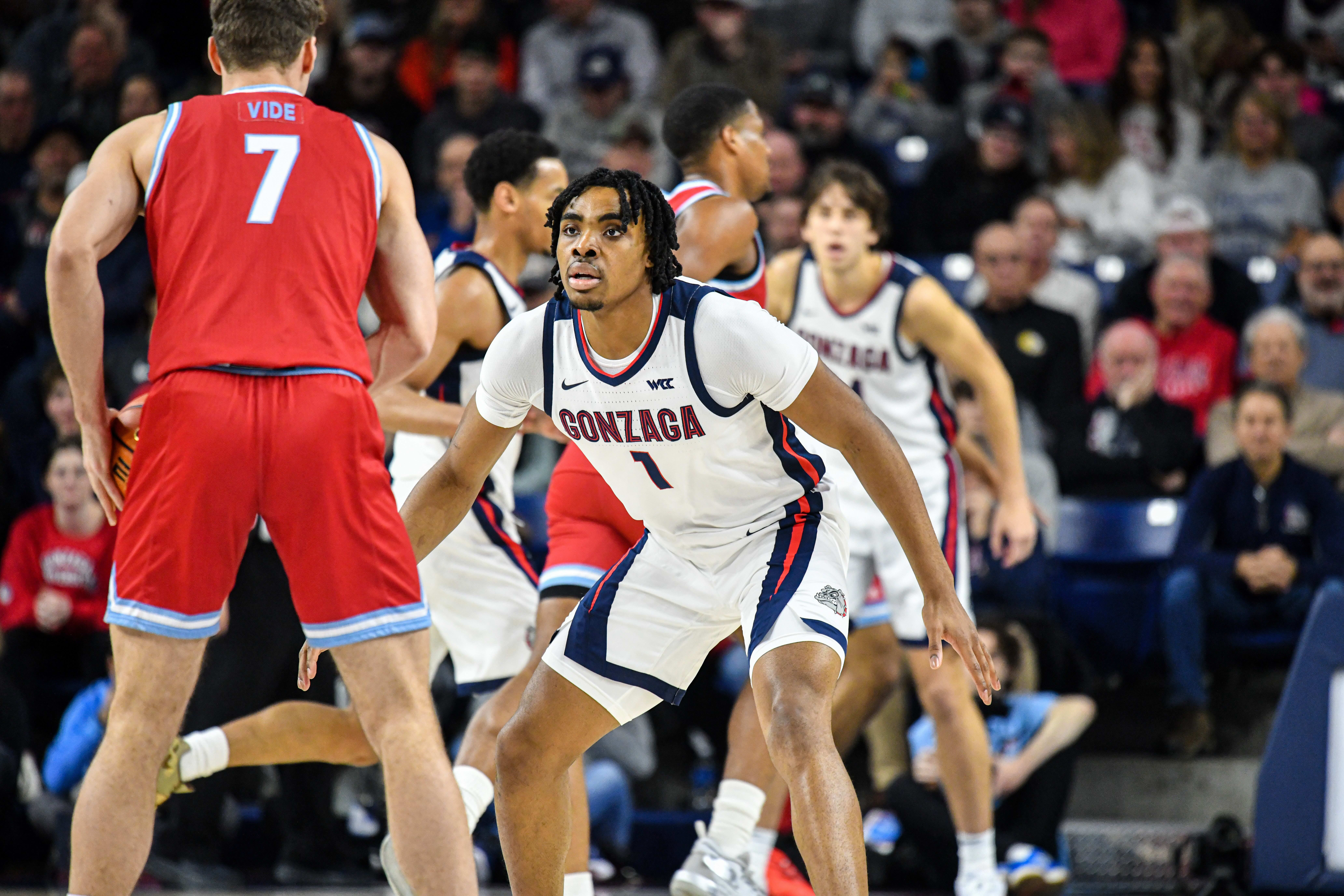 Gonzaga guard Michael Ajayi (1).