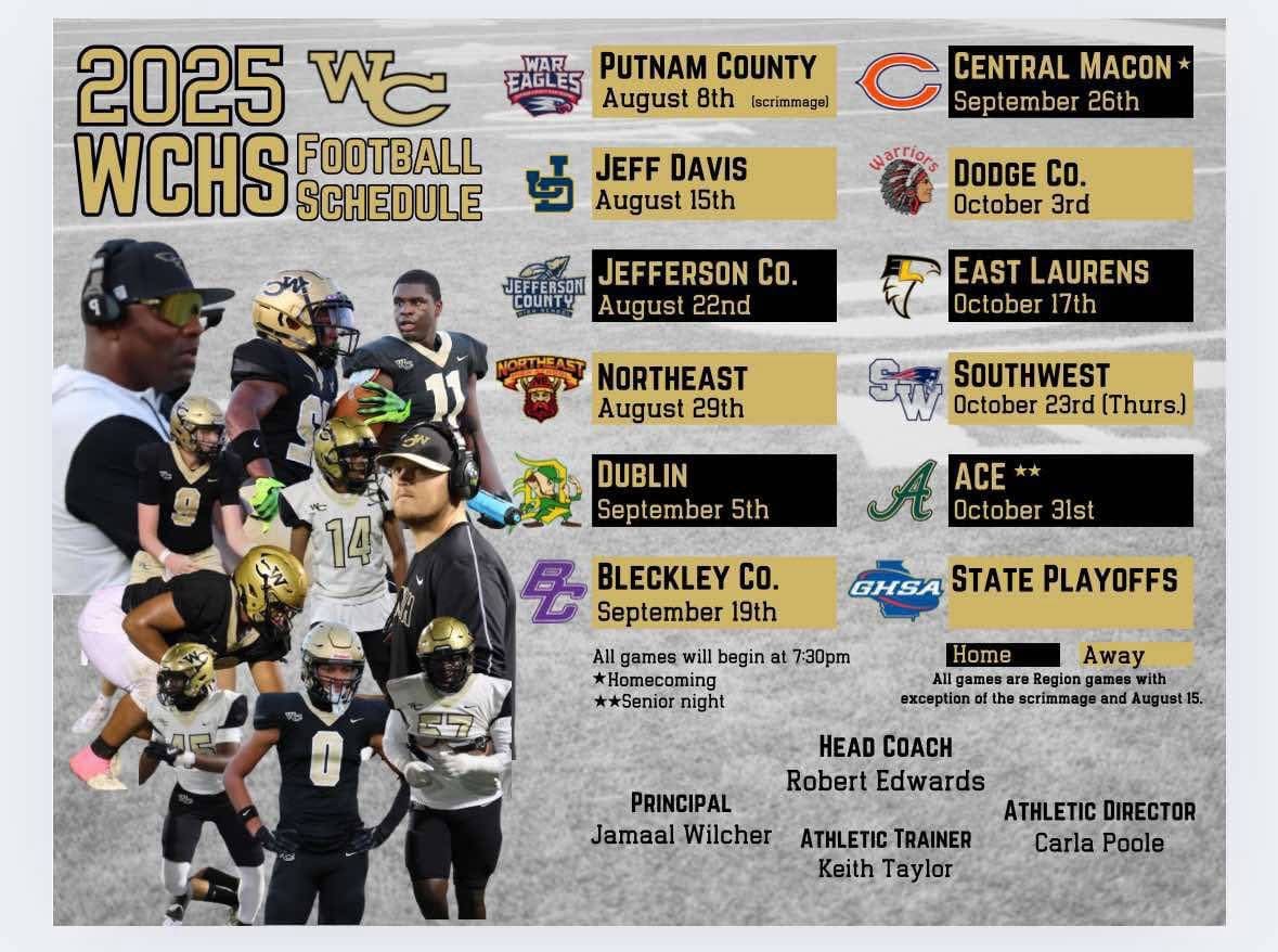 Washington County recently released their 2025 high school football 