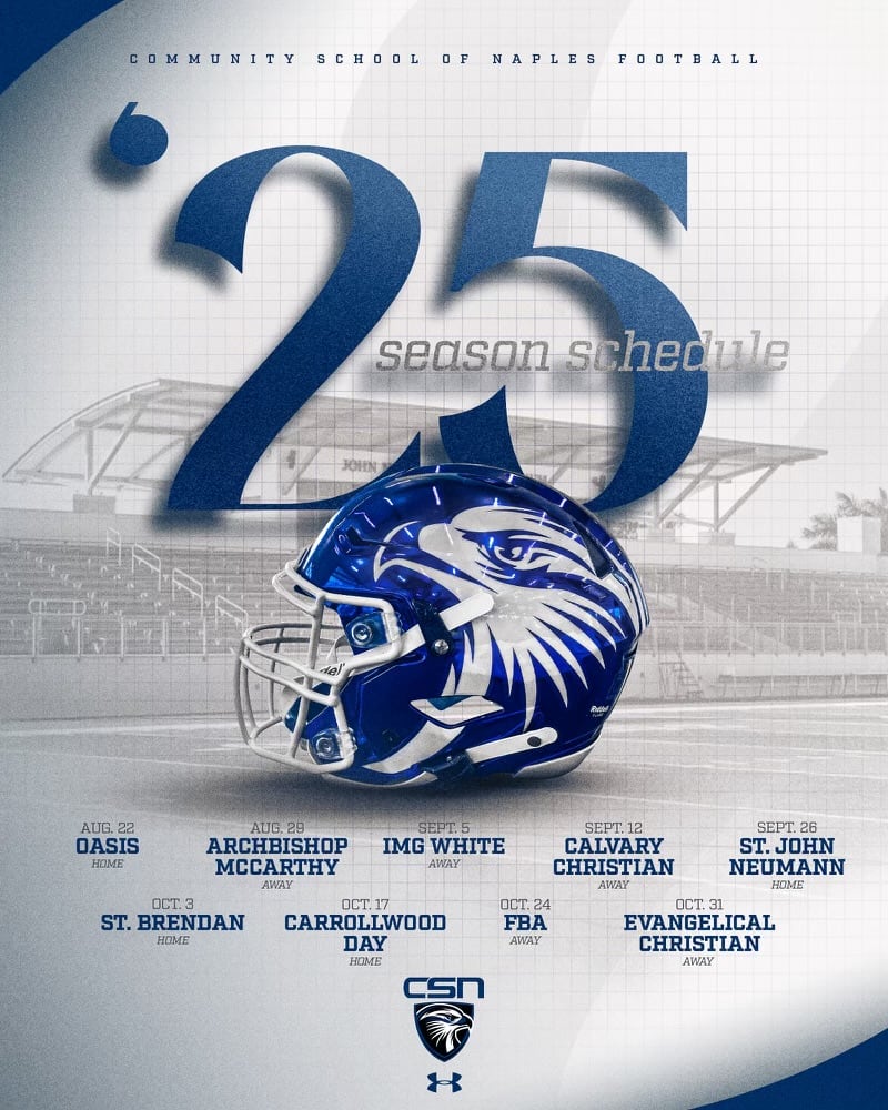 Community School of Naples recently released their 2025 football schedule 