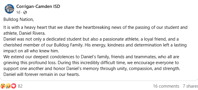 Corrigan-Camden ISD Daniel Rivera