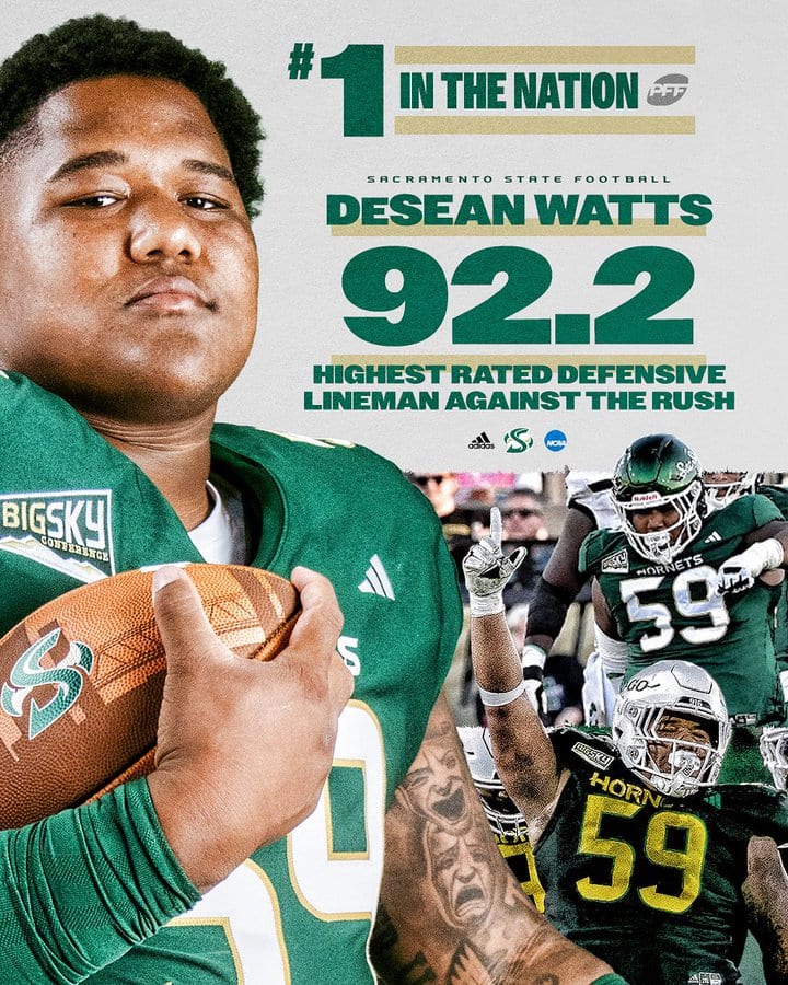 DeShawn Watts got the graphic treatment at Sacramento State.