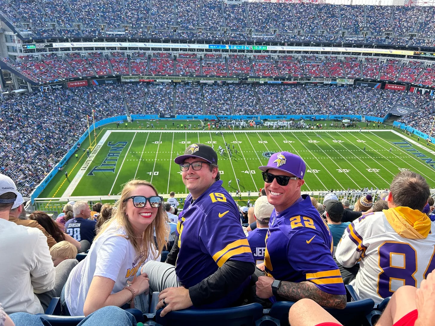 Sean Marthis (right) takes a yearly trip to see the Vikings