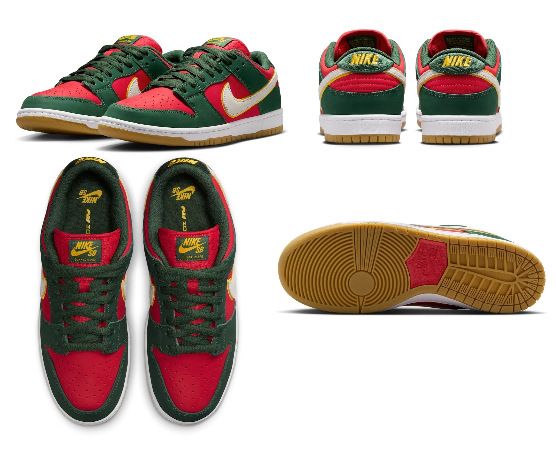 Green and red nikes deals