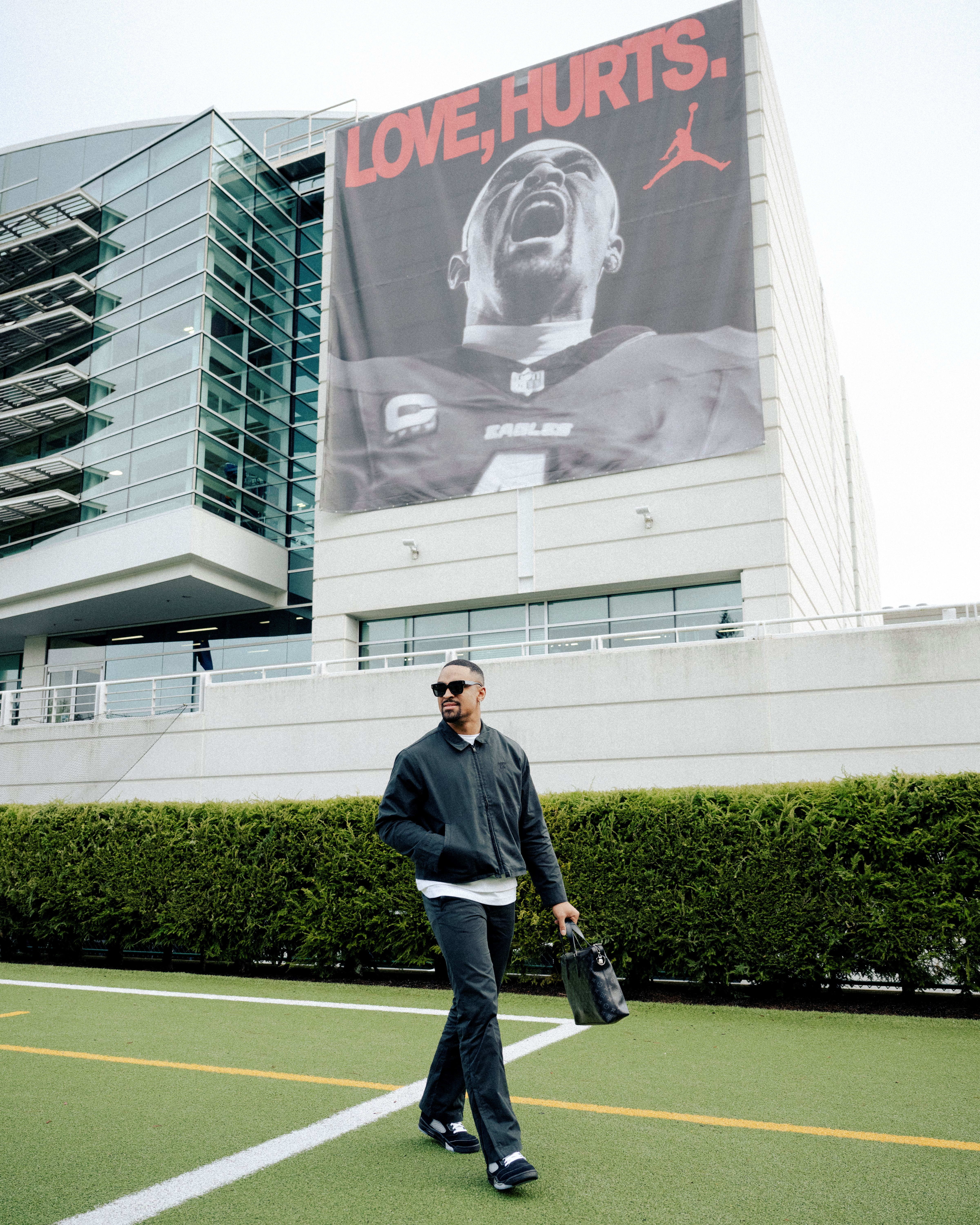 Jalen Hurts on Nike's campus.