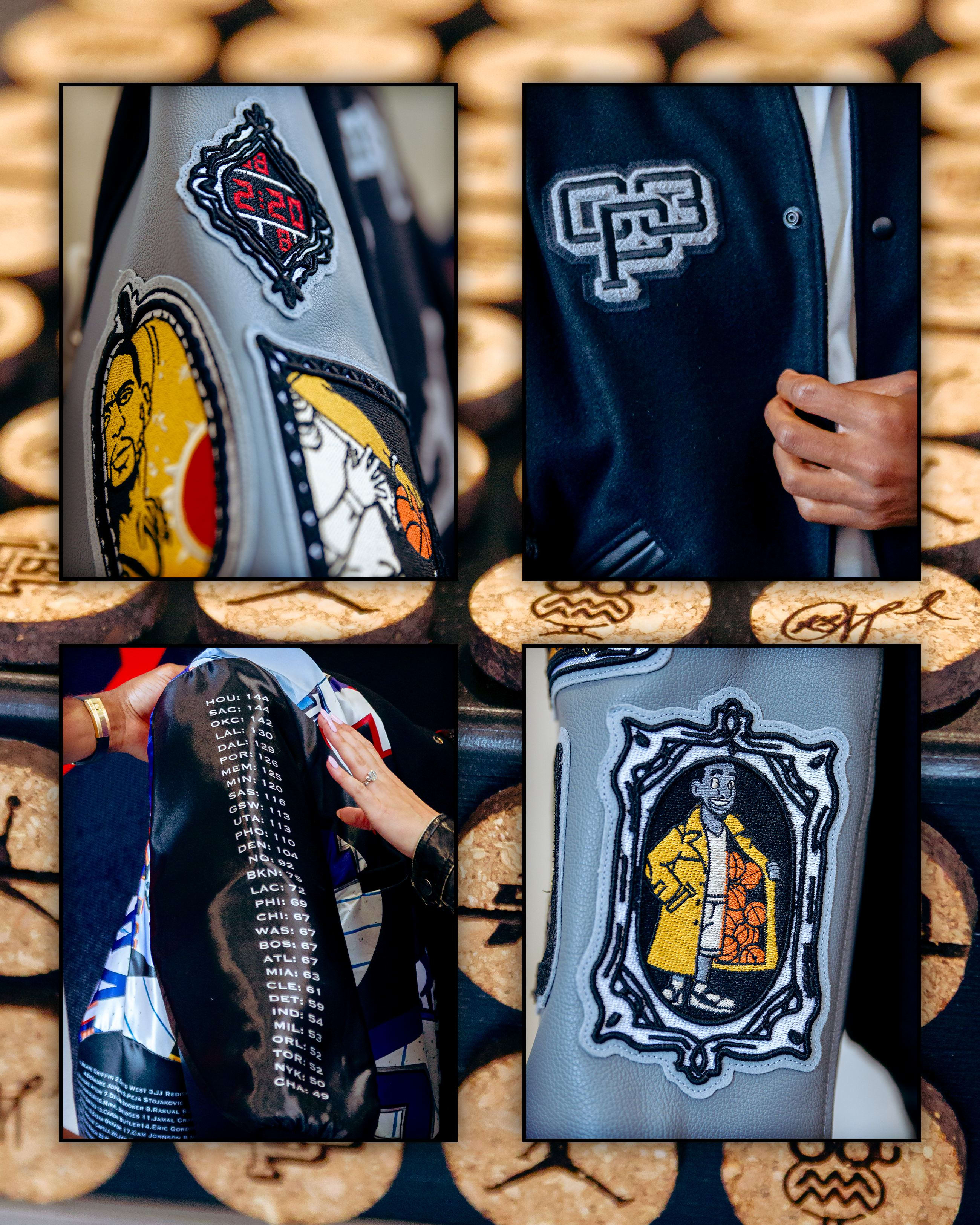 Chris Paul's Jordan Brand jacket details.