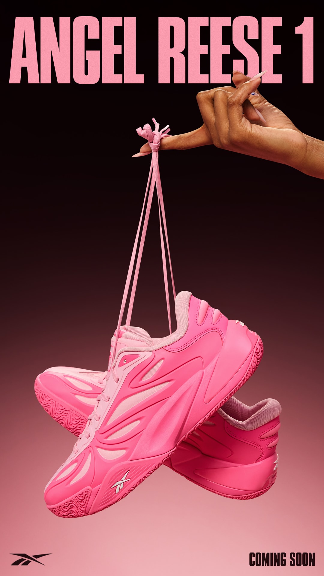 Angel Reese's Rosa Reebok basketball shoes.