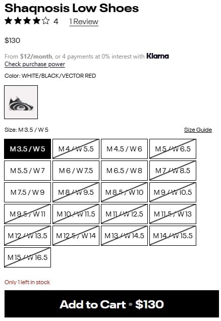 air jordan 1 size chart