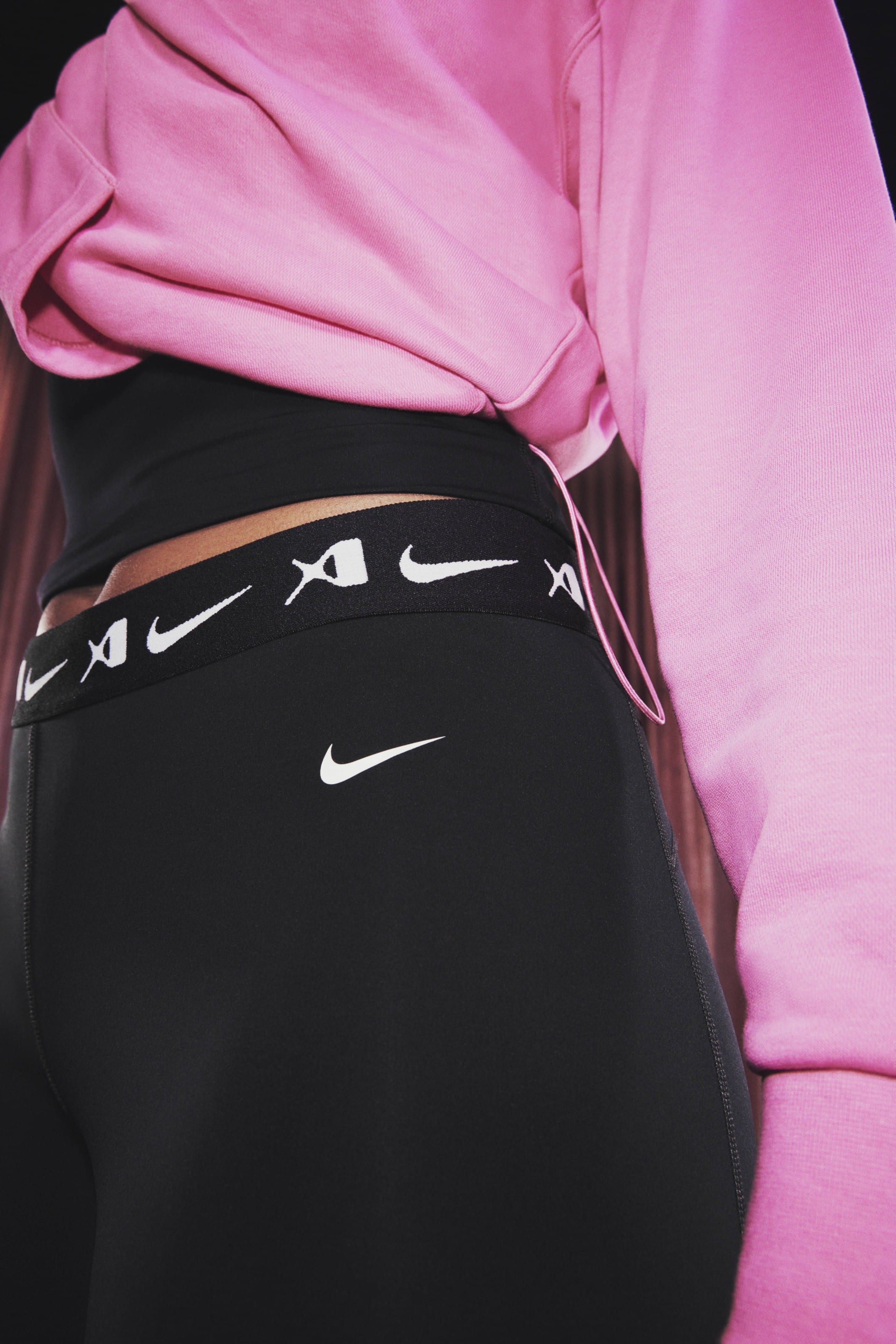 pink and gray nike outfit