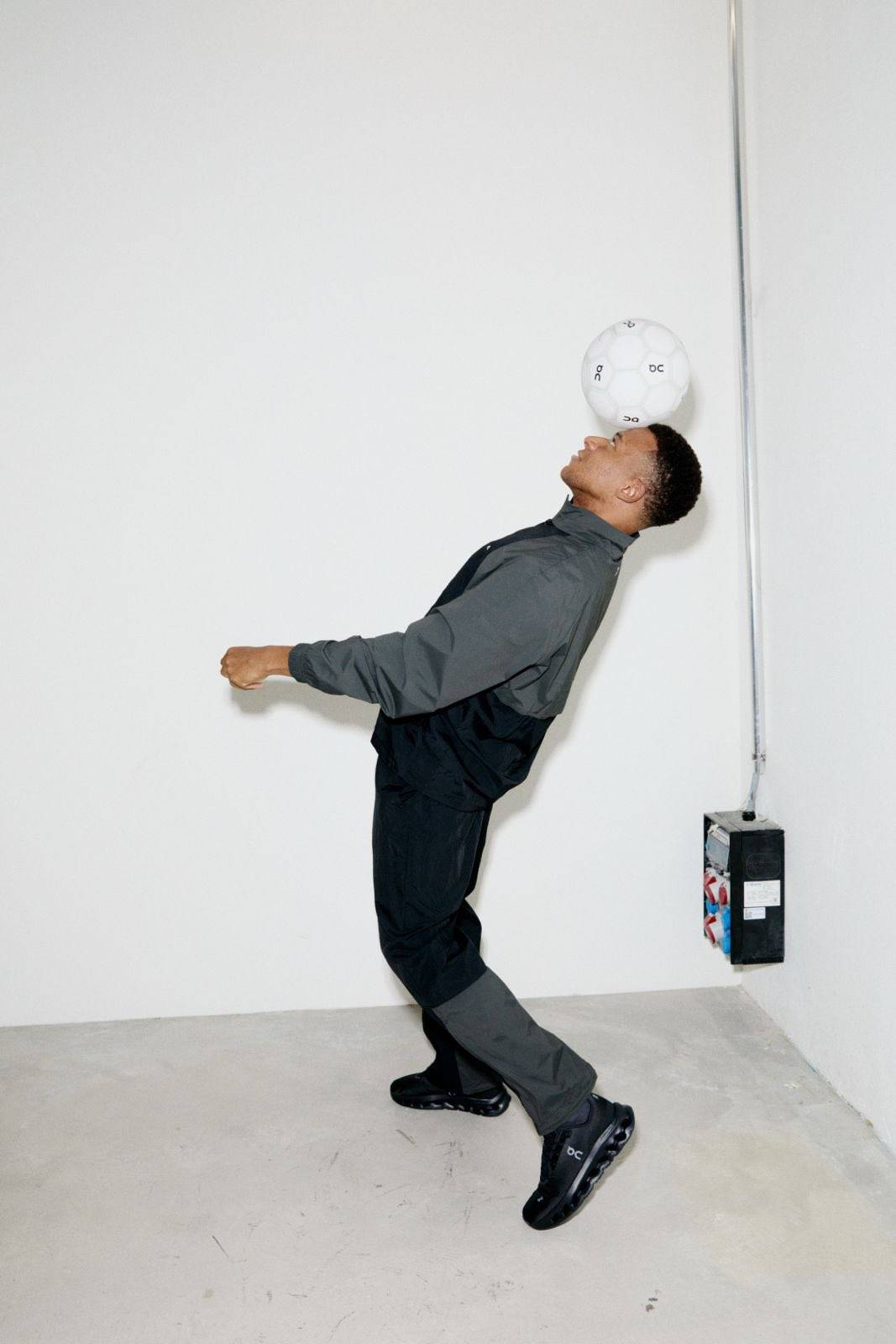 Kylian Mbappé in a photo shoot for On.