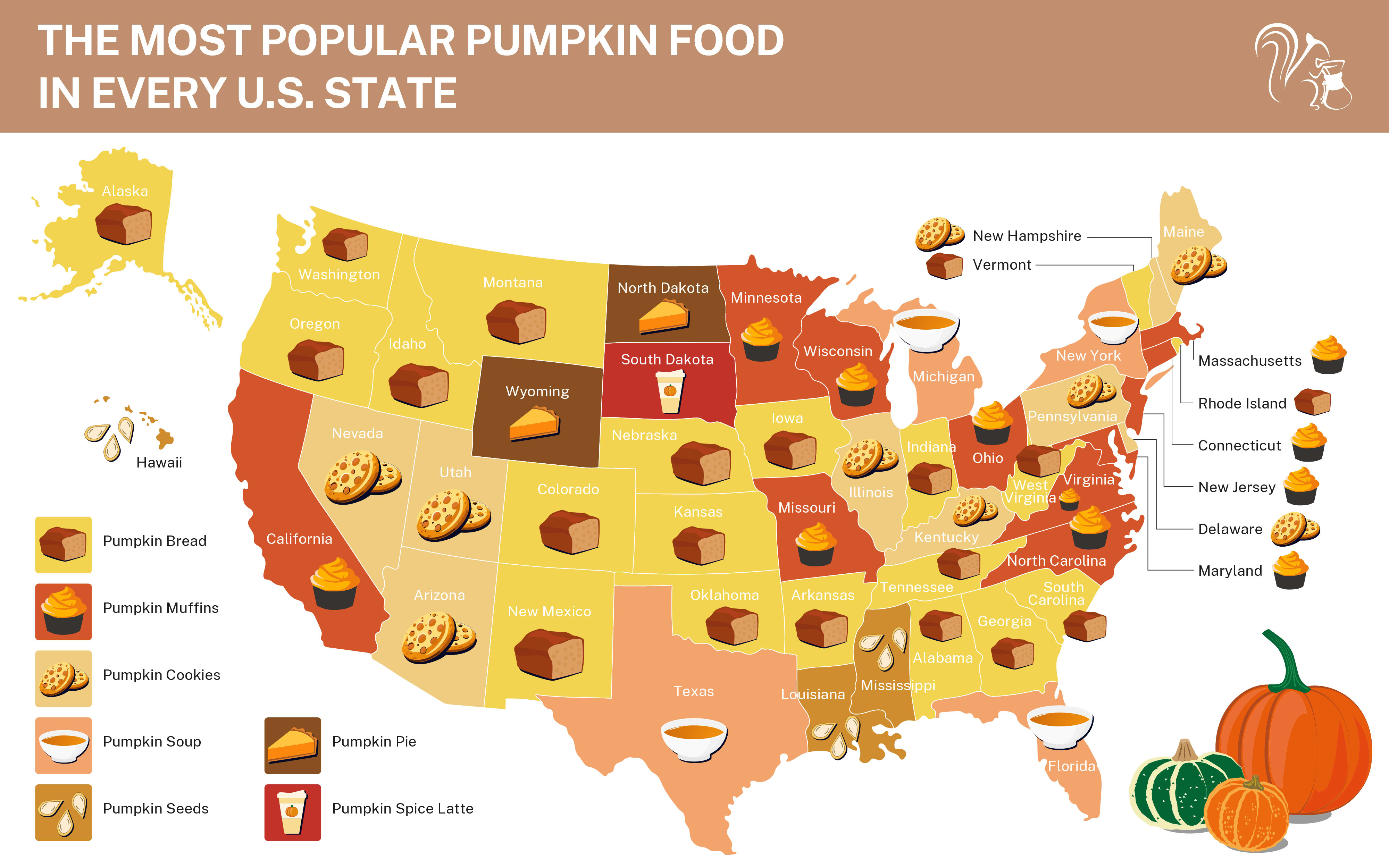 Map Shows the Most Popular Pumpkin Foods Across the Country