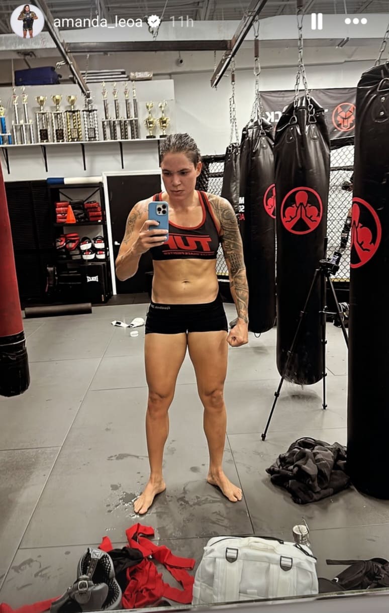 Amanda Nunes shared several posts about her recent training on Instagram.
