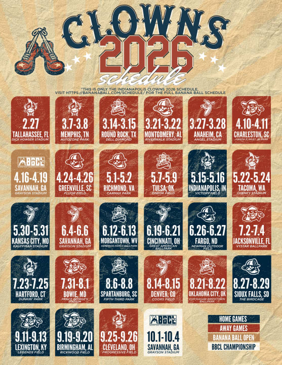 Indianapolis Clowns Schedule