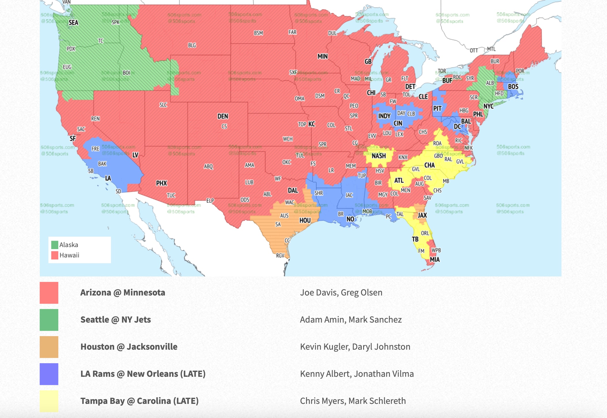 FOX Week 13 Coverage map