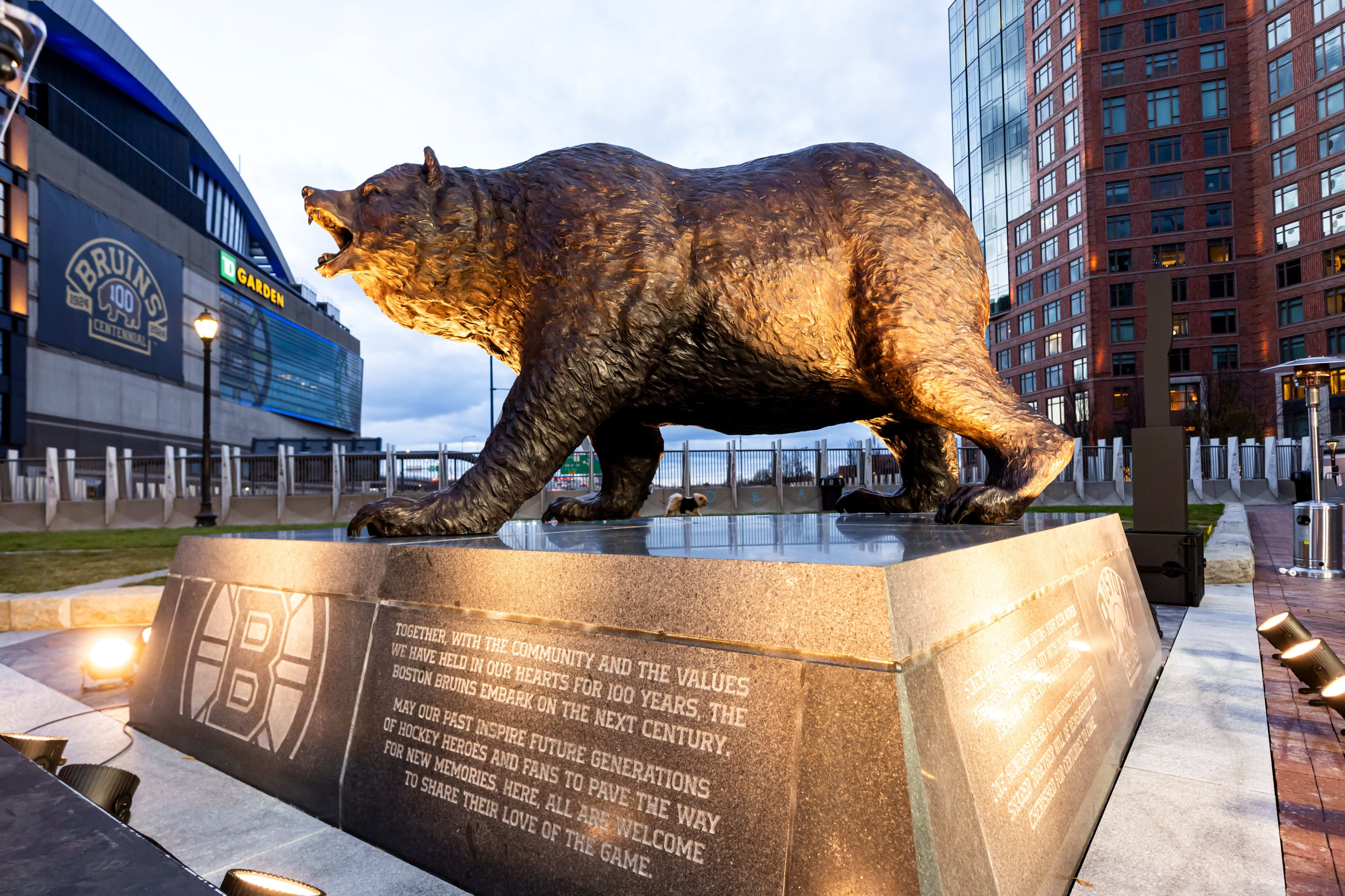 Boston Bruins centennial statue.