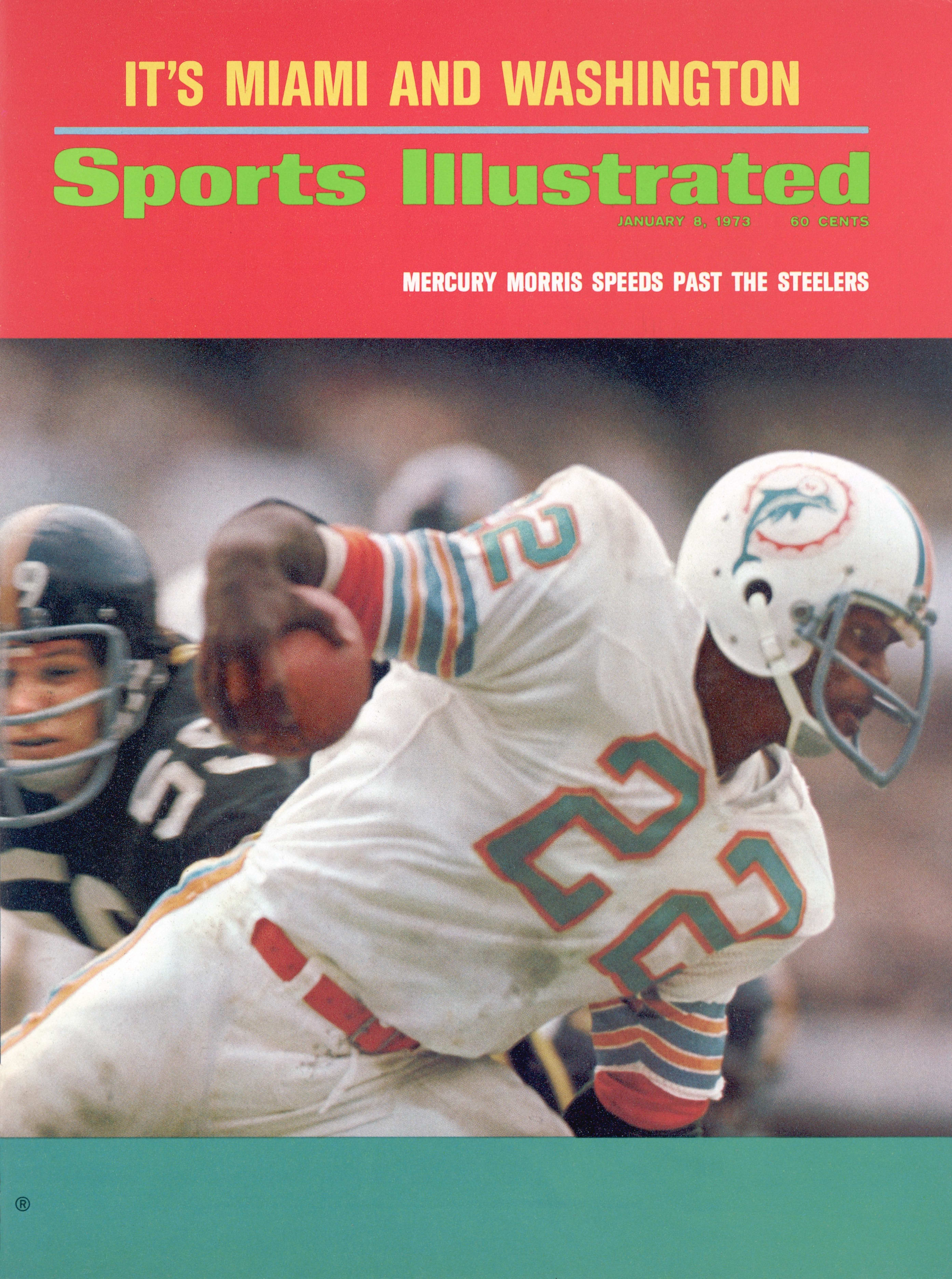 January 8, 1973 Sports Illustrated Cover. Football: AFC Playoffs. Miami Dolphins Mercury Morris