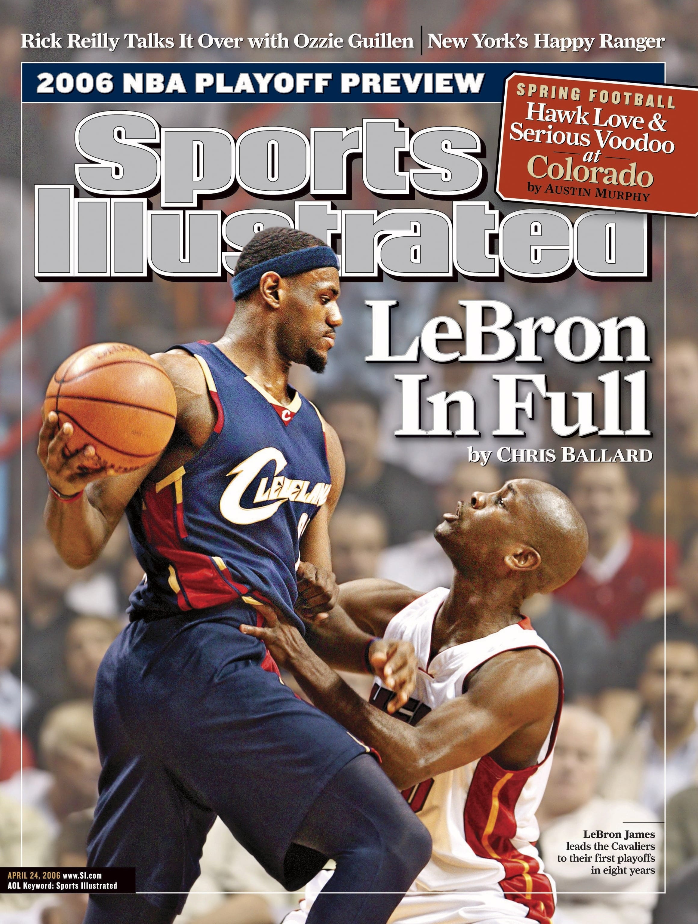 April 24, 2006 Sports Illustrated Cover.Basketball: Cleveland Cavaliers LeBron James (23) in action vs Miami Heat Gary Payton